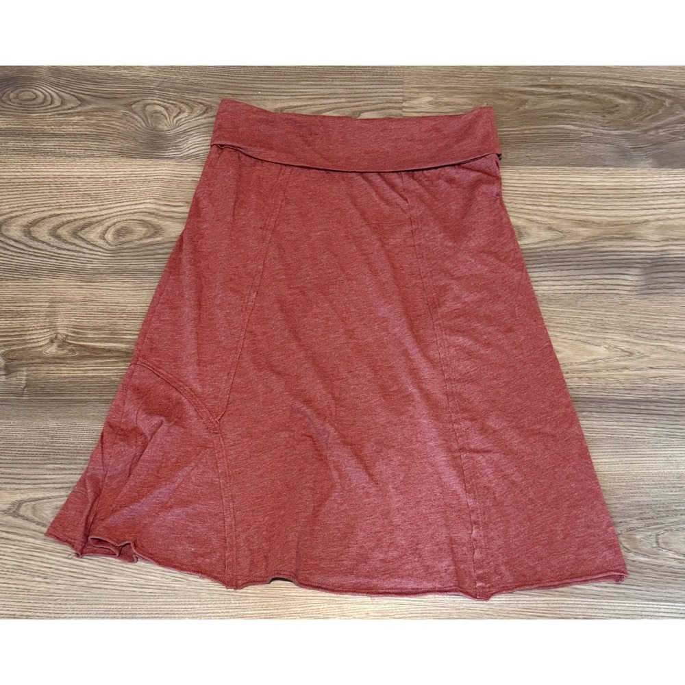 Prana Quinn Skirt Womens size Small Burgundy A-Line Foldover Waist Active Casual